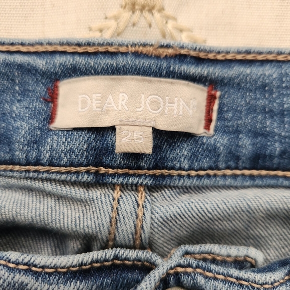 Dear John Sky Blue Ankle Jeans with Distressed Hem Sz 25 - Picture 3 of 10